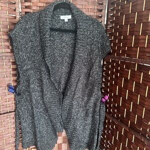 Women’s XL Merona Dark Gray Knit Sleeveless Sweater Vest with Wrap/Tie